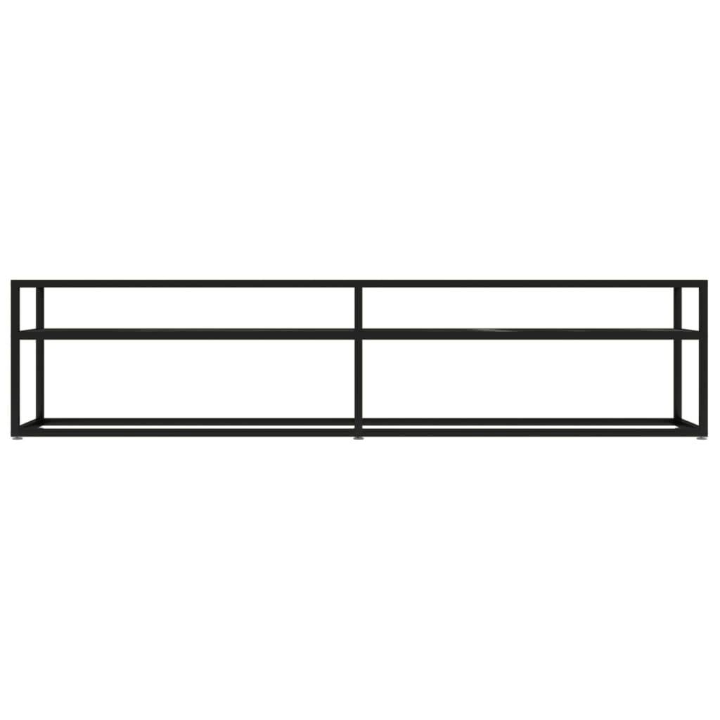 vidaXL TV-Schrank Schwarz Marmor-Optik 180x40x40,5 cm Hartglas