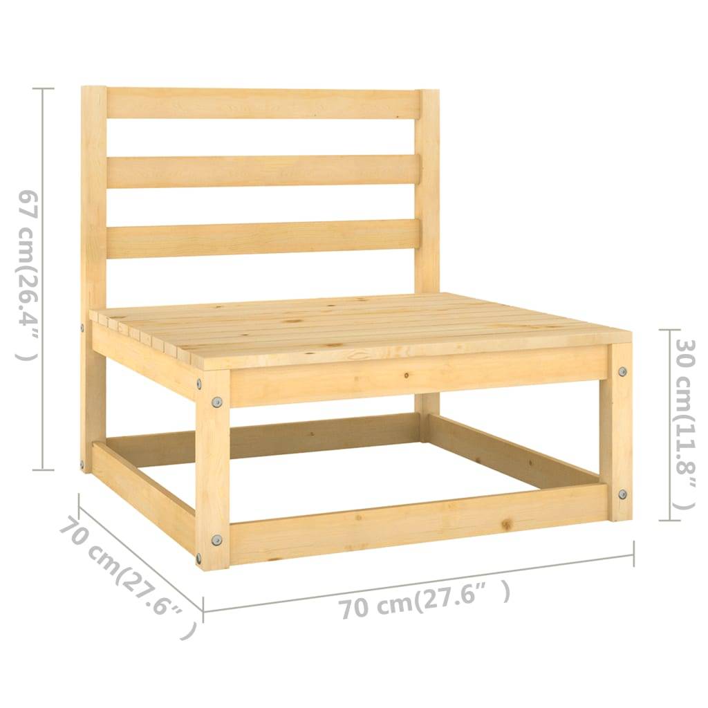 vidaXL 3-tlg. Garten-Lounge-Set mit Kissen Kiefer Massivholz