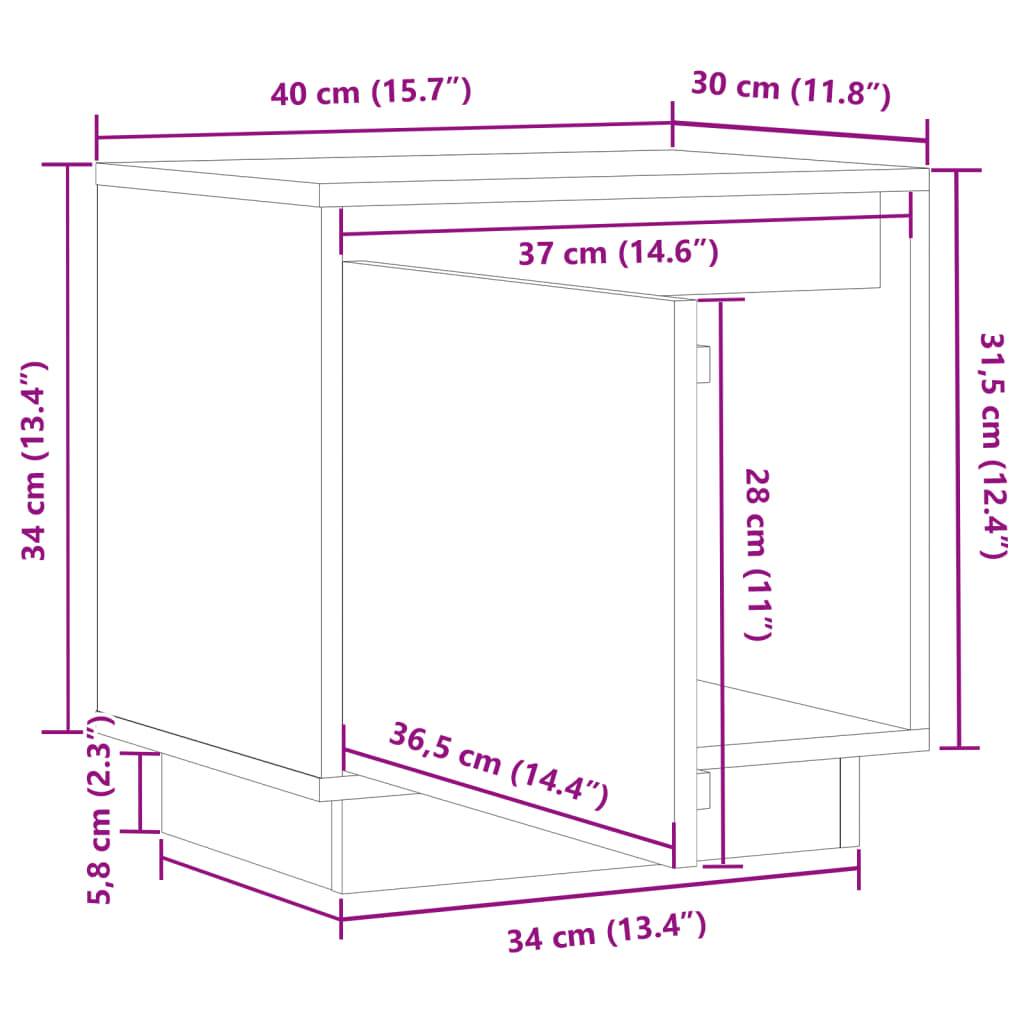 vidaXL Nachttische 2 Stk. Honigbraun 40x30x40 cm Massivholz Kiefer