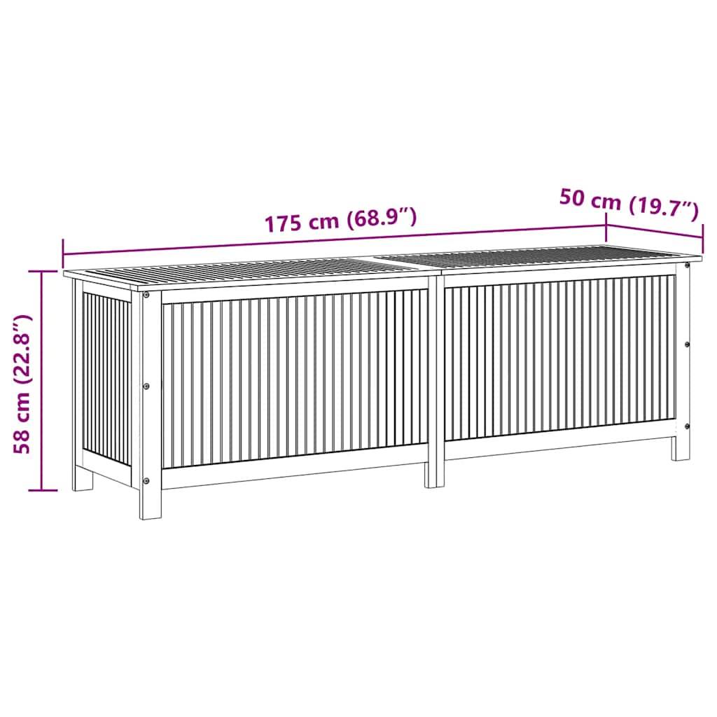vidaXL Garten-Aufbewahrungsbox 175x50x58 cm Massivholz Akazie