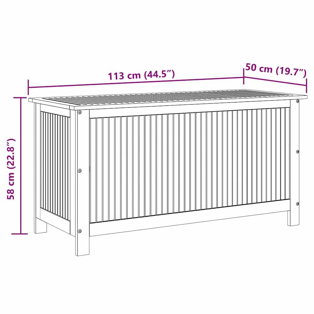 vidaXL Garten-Aufbewahrungsbox 113x50x58 cm Massivholz Akazie