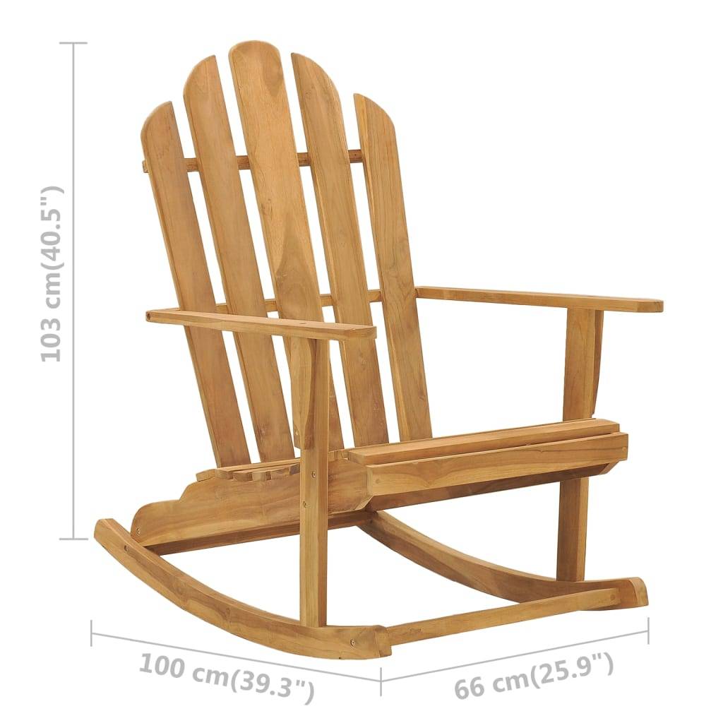 vidaXL Adirondack-Schaukelstuhl Massivholz Teak