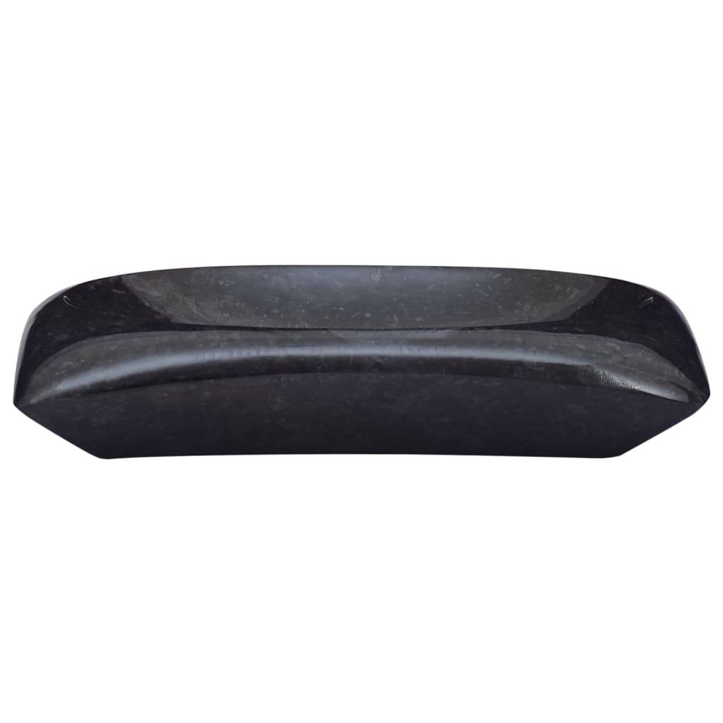 vidaXL Waschbecken Schwarz 50x35x10 cm Marmor