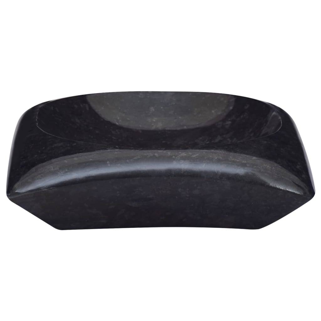 vidaXL Waschbecken Schwarz 50x35x10 cm Marmor