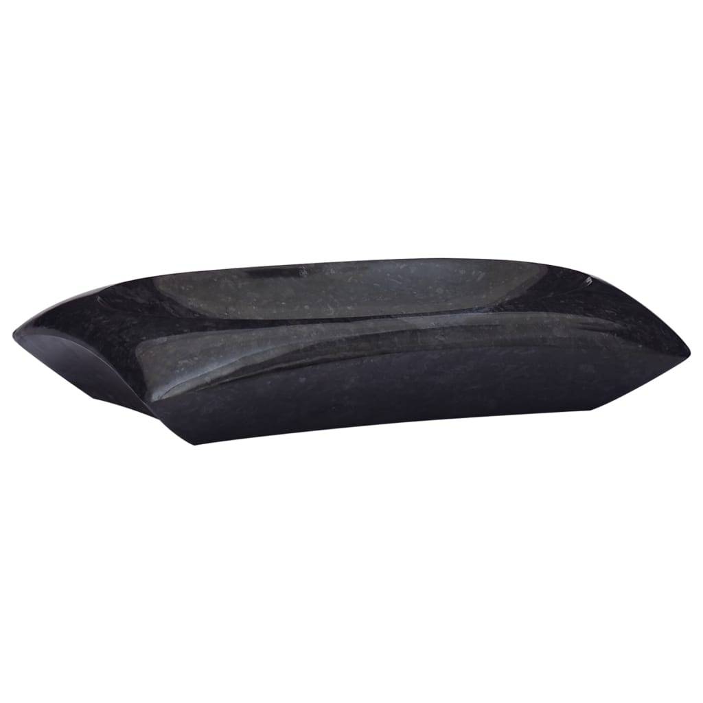 vidaXL Waschbecken Schwarz 50x35x10 cm Marmor