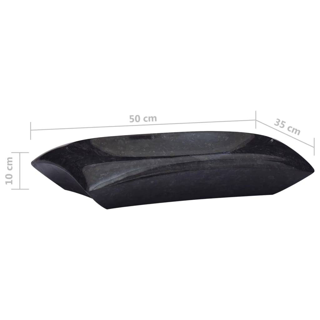 vidaXL Waschbecken Schwarz 50x35x10 cm Marmor
