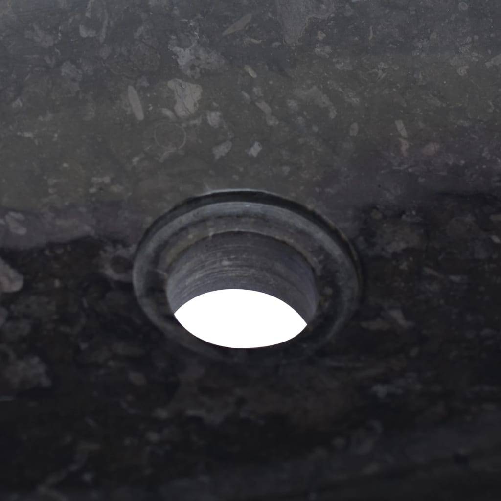 vidaXL Waschbecken Schwarz 50x35x10 cm Marmor