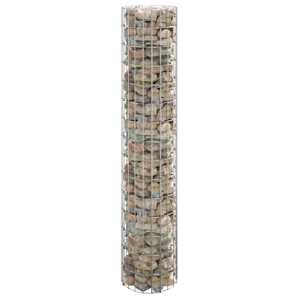 vidaXL Gabionen-Säule Rund Verzinkter Stahl Ø30x150 cm