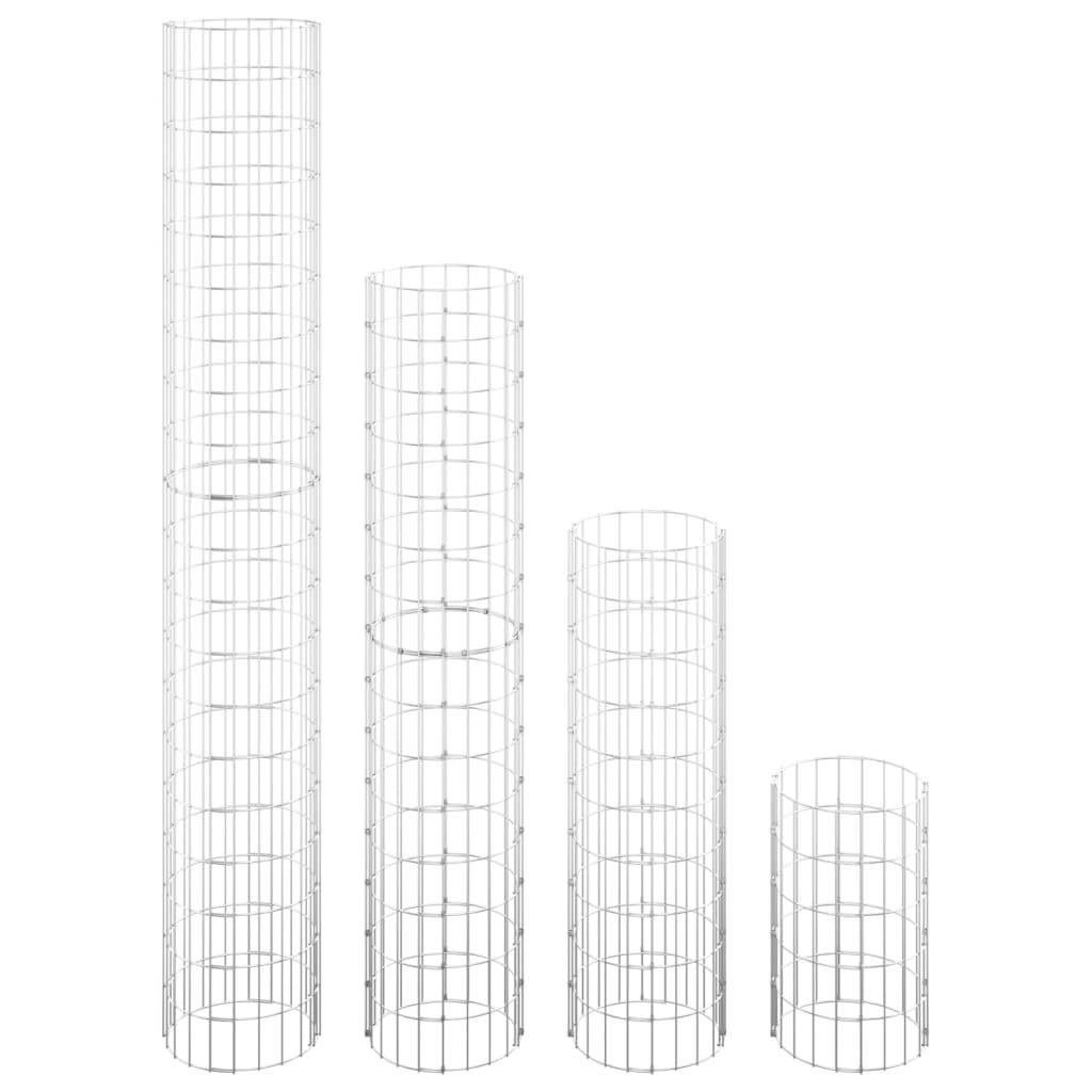 vidaXL Gabionen-Hochbeete 4 Stk. Rund Ø30x50/100/150/200 cm