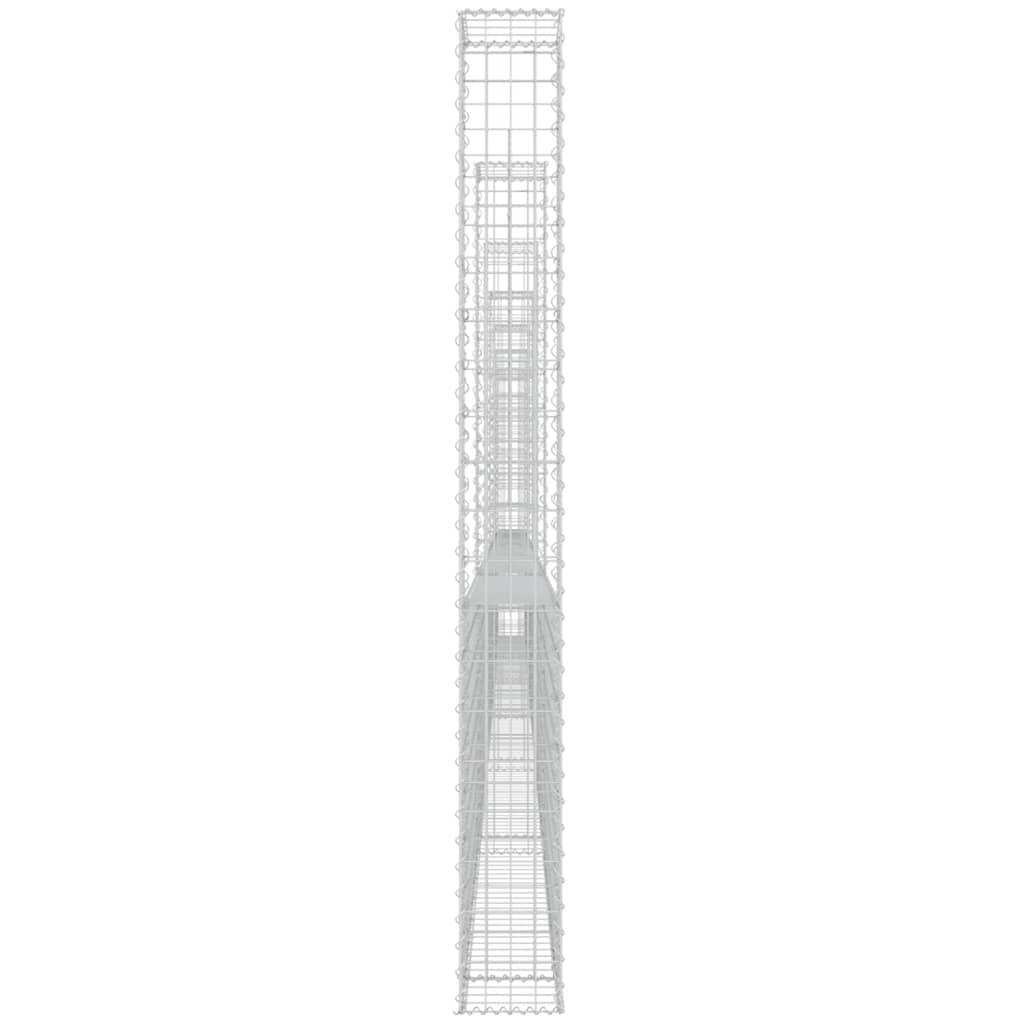 vidaXL Gabionenkorb U-Form mit 7 Säulen Eisen 740x20x200 cm