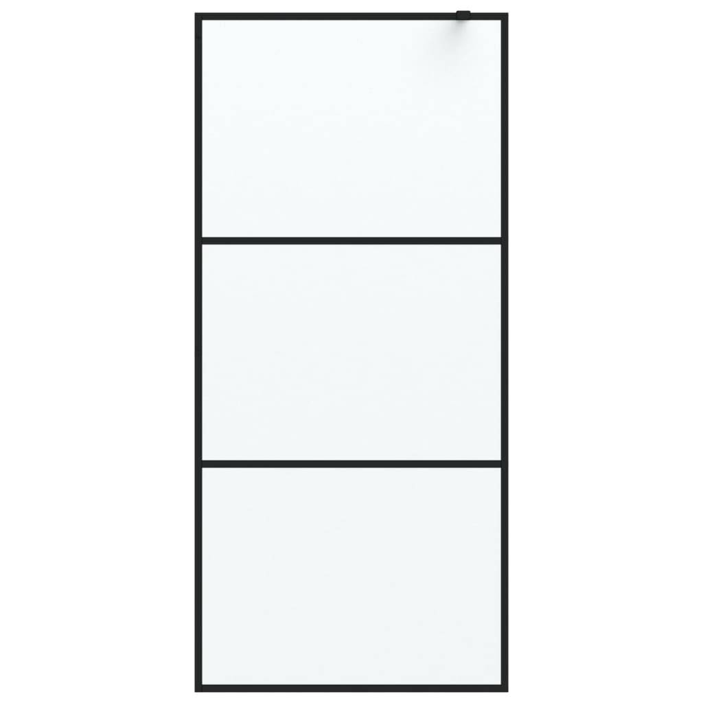 vidaXL Duschwand für Begehbare Dusche Schwarz 90x195cm Matt ESG-Glas