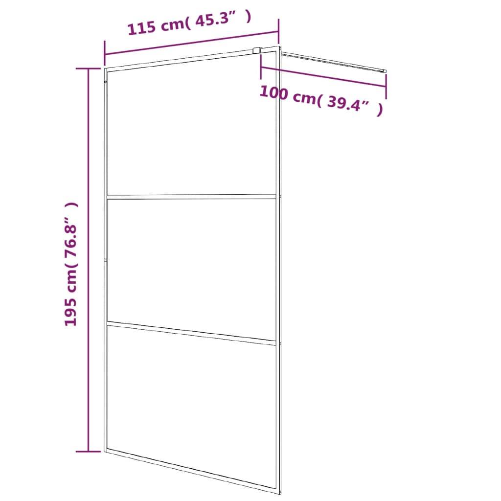 vidaXL Duschwand für Begehbare Dusche Silbern 115x195 cm ESG-Klarglas