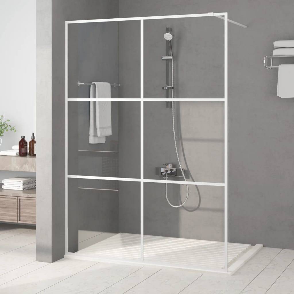vidaXL Duschwand für Begehbare Dusche Weiß 140x195 cm ESG-Klarglas