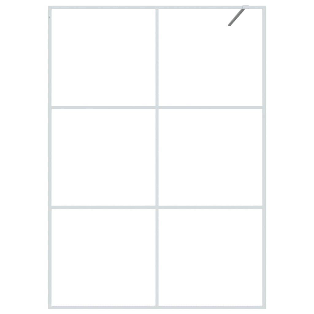 vidaXL Duschwand für Begehbare Dusche Weiß 140x195 cm ESG-Klarglas