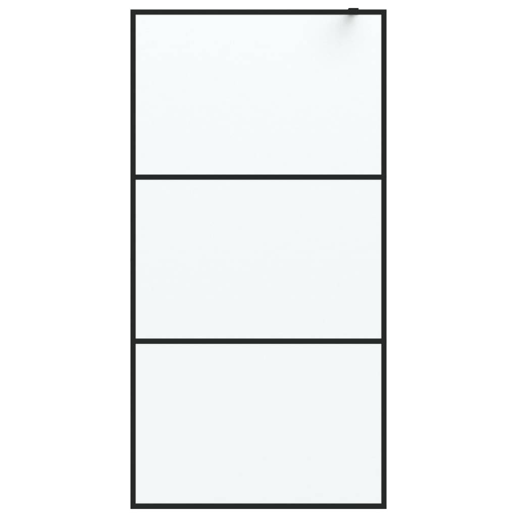 vidaXL Duschwand für Walk-In Dusche Schwarz 100x195 cm ESG Mattiert