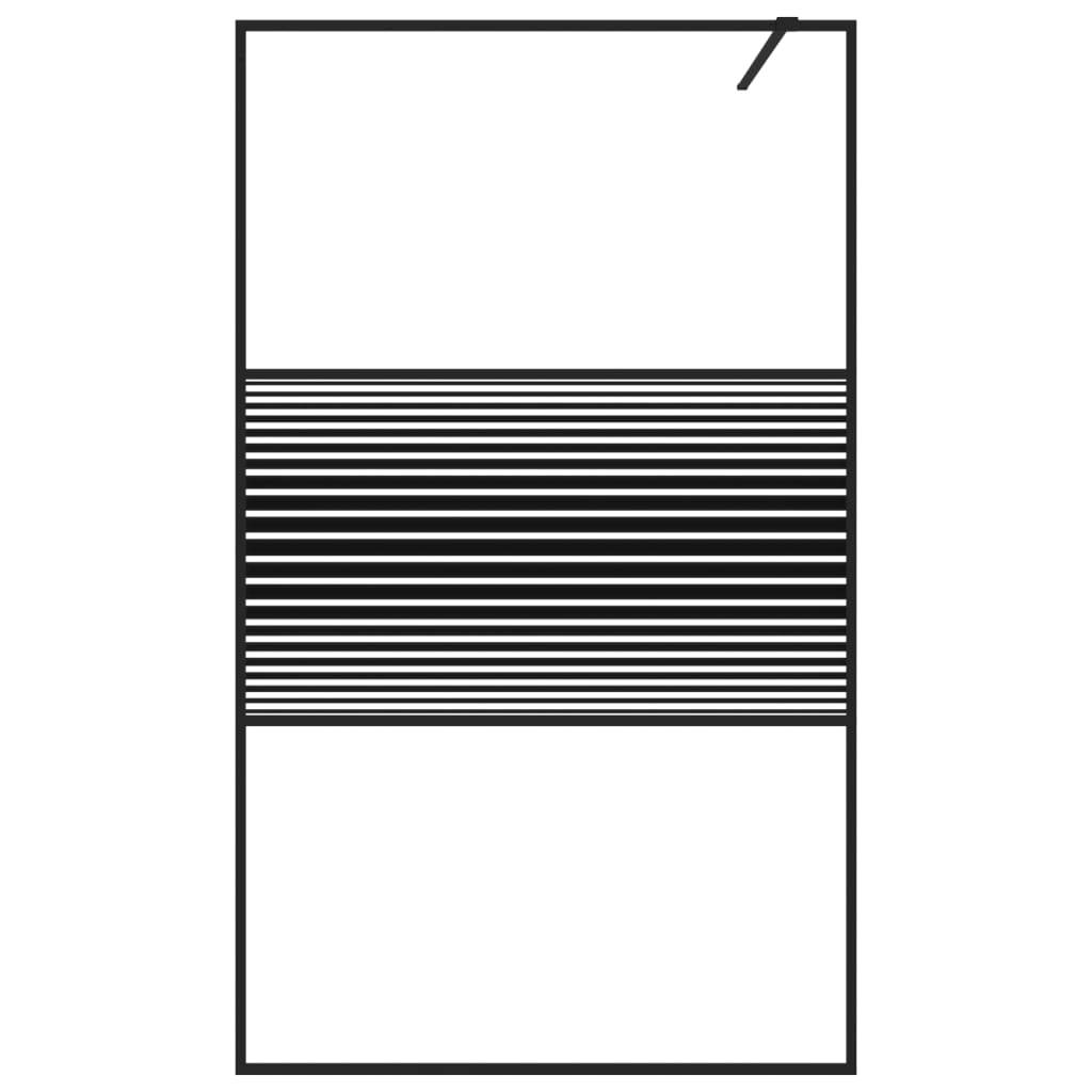 vidaXL Duschwand für Begehbare Dusche Schwarz 115x195 cm ESG-Glas Klar