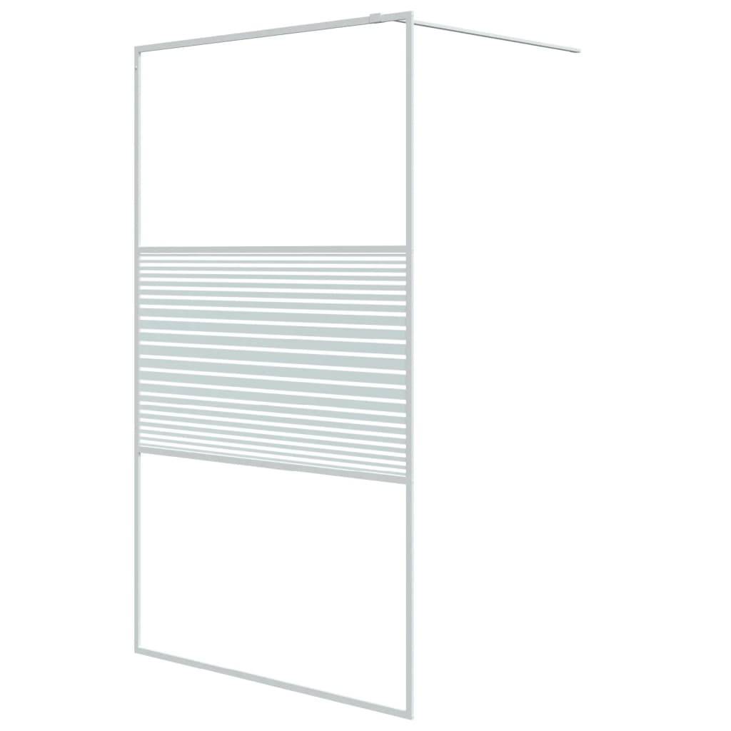 vidaXL Duschwand für Begehbare Dusche Weiß 115x195 cm ESG-Klarglas