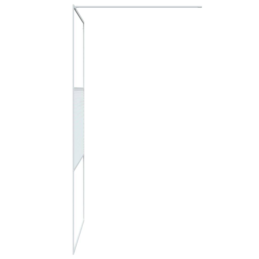 vidaXL Duschwand für Begehbare Dusche Weiß 115x195 cm ESG-Klarglas