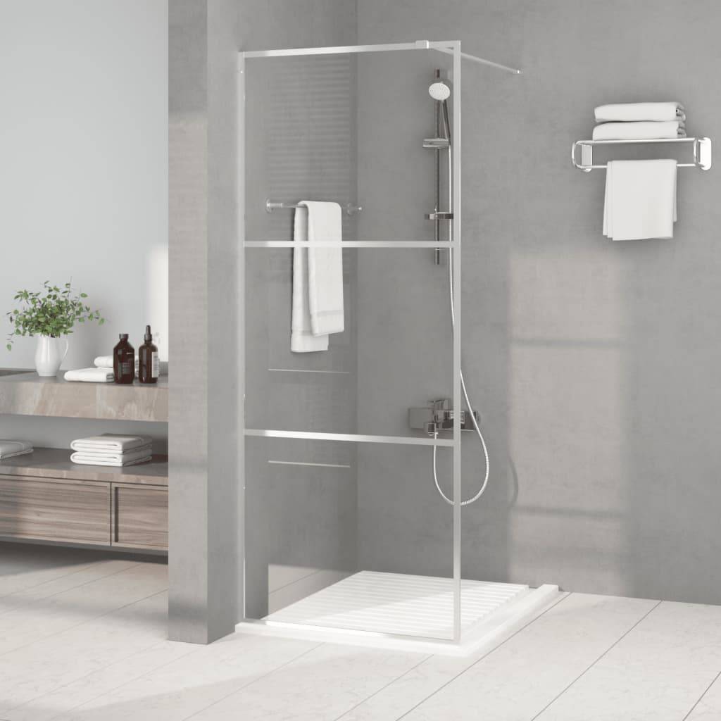 vidaXL Duschwand für Begehbare Dusche Silbern 80x195 cm ESG-Klarglas
