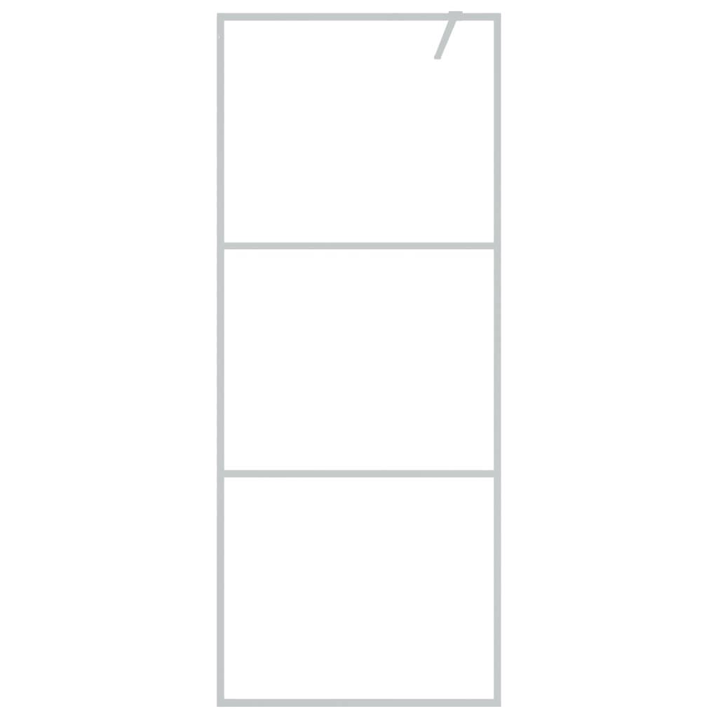 vidaXL Duschwand für Begehbare Dusche Silbern 80x195 cm ESG-Klarglas