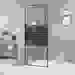 vidaXL Duschwand für Begehbare Dusche Schwarz 80x195 cm ESG-Glas Klar