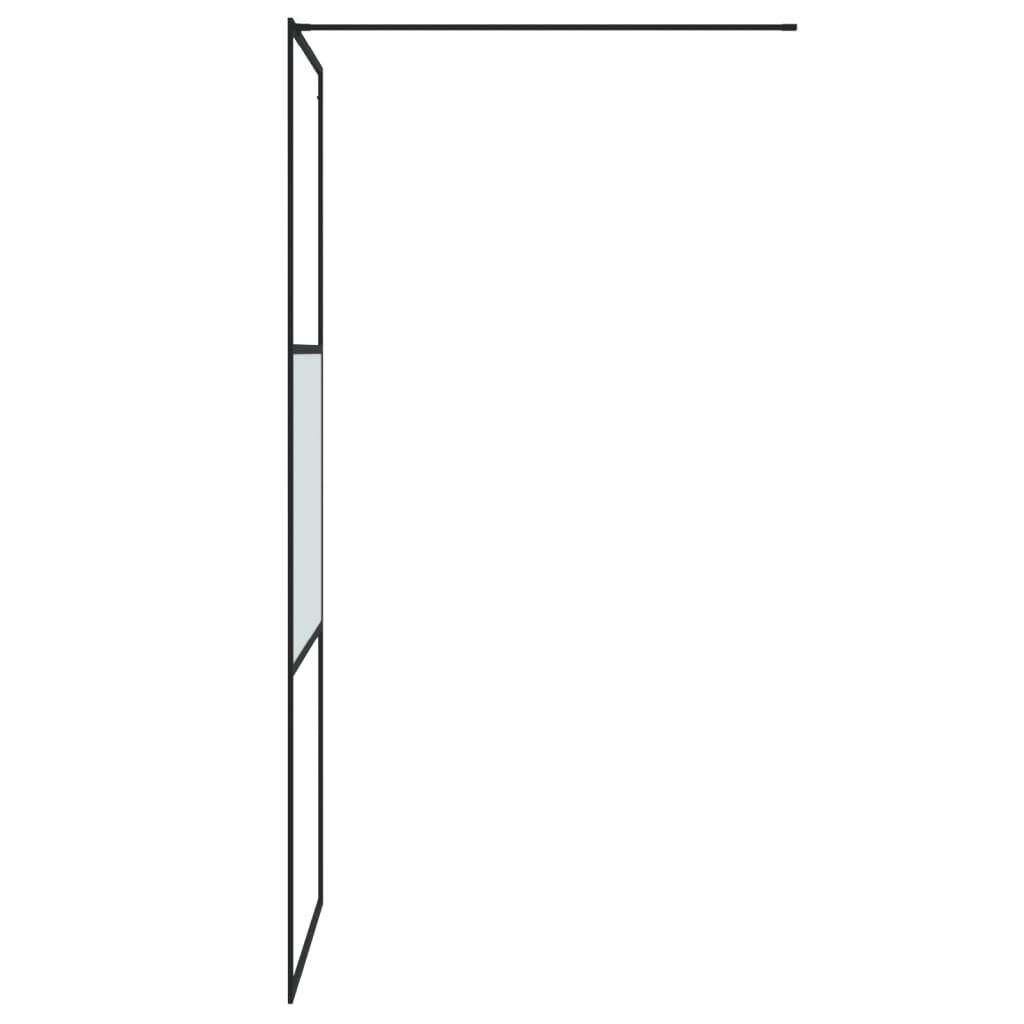 vidaXL Duschwand für Begehbare Dusche Schwarz 80x195 cm Halbmatt ESG