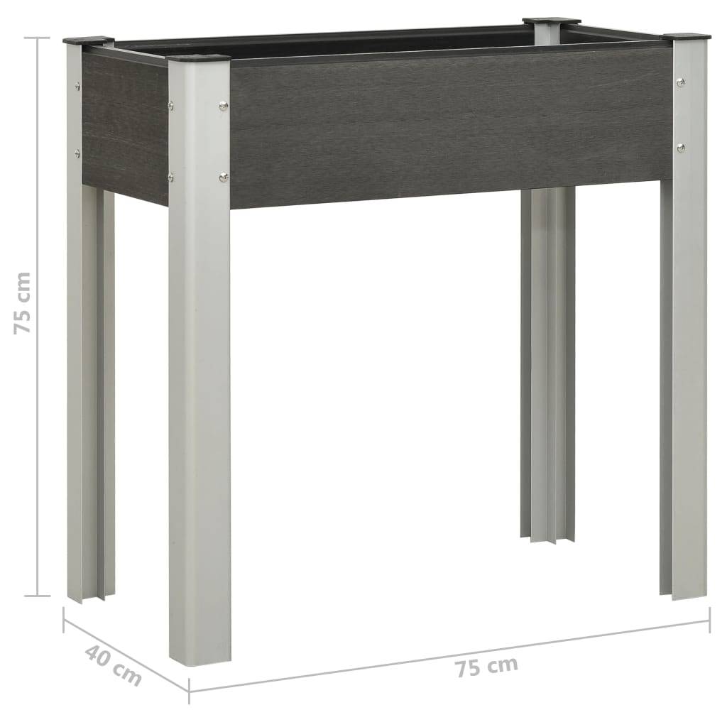 vidaXL Garten-Hochbeet 75x40x75 cm WPC Grau
