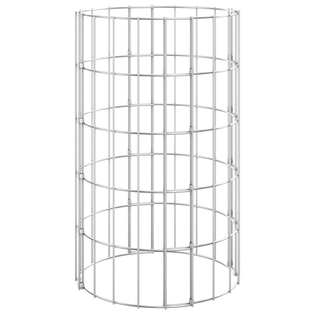 vidaXL Gabionen-Säule Rund Verzinkter Stahl Ø30x50 cm