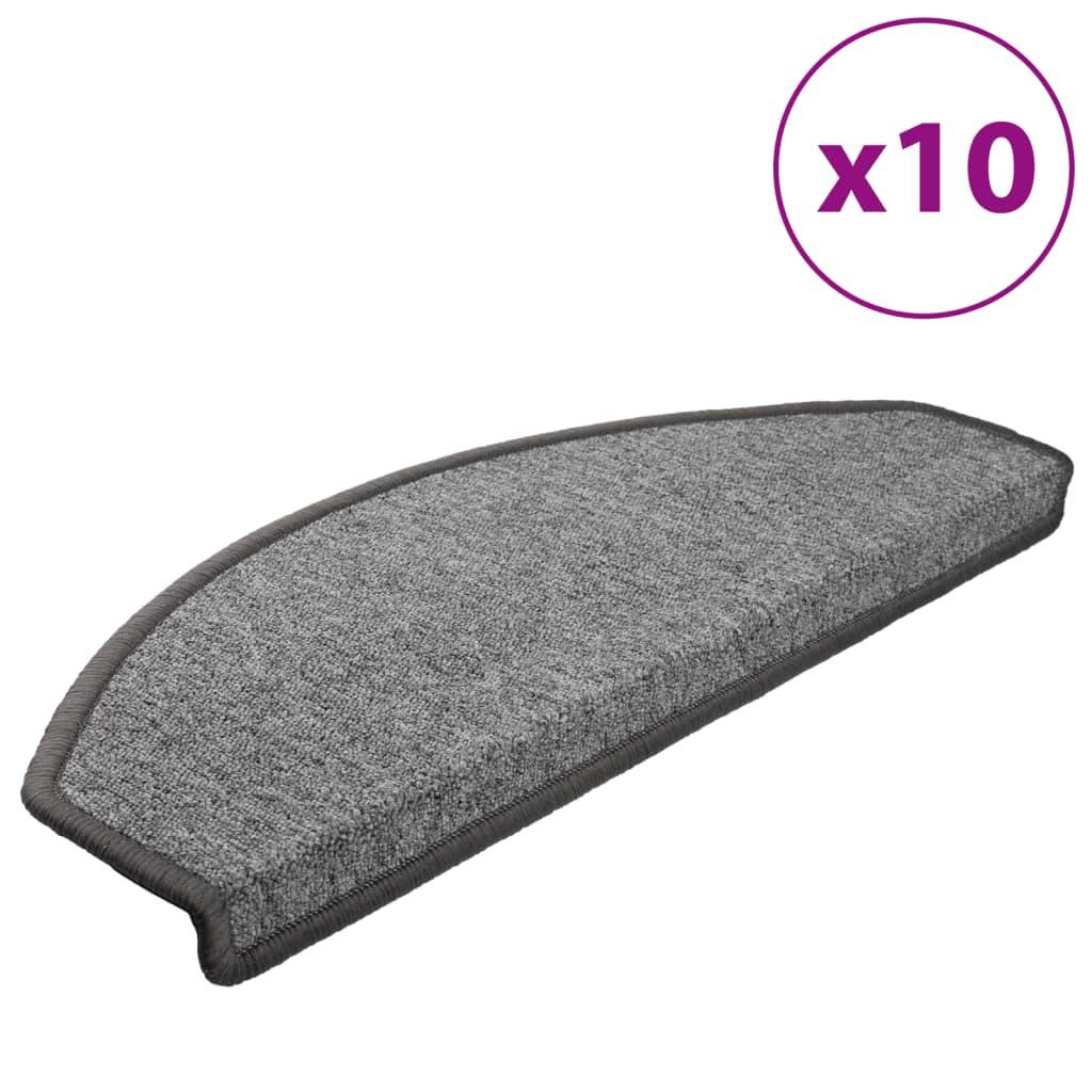vidaXL Stufenmatten 10 Stk. 65x24x4 cm Dunkelgrau