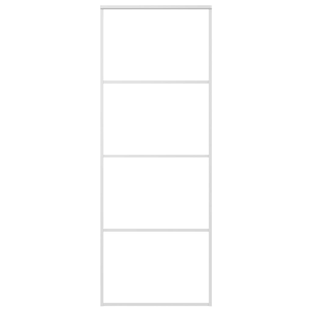 vidaXL Schiebetür ESG-Glas und Aluminium 76x205 cm Weiß