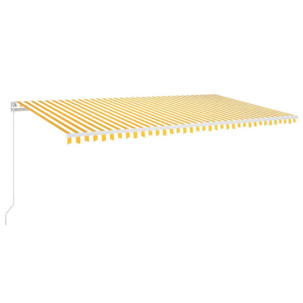 vidaXL Markise Manuell Einziehbar mit LED 600x350 cm Gelb & Weiß