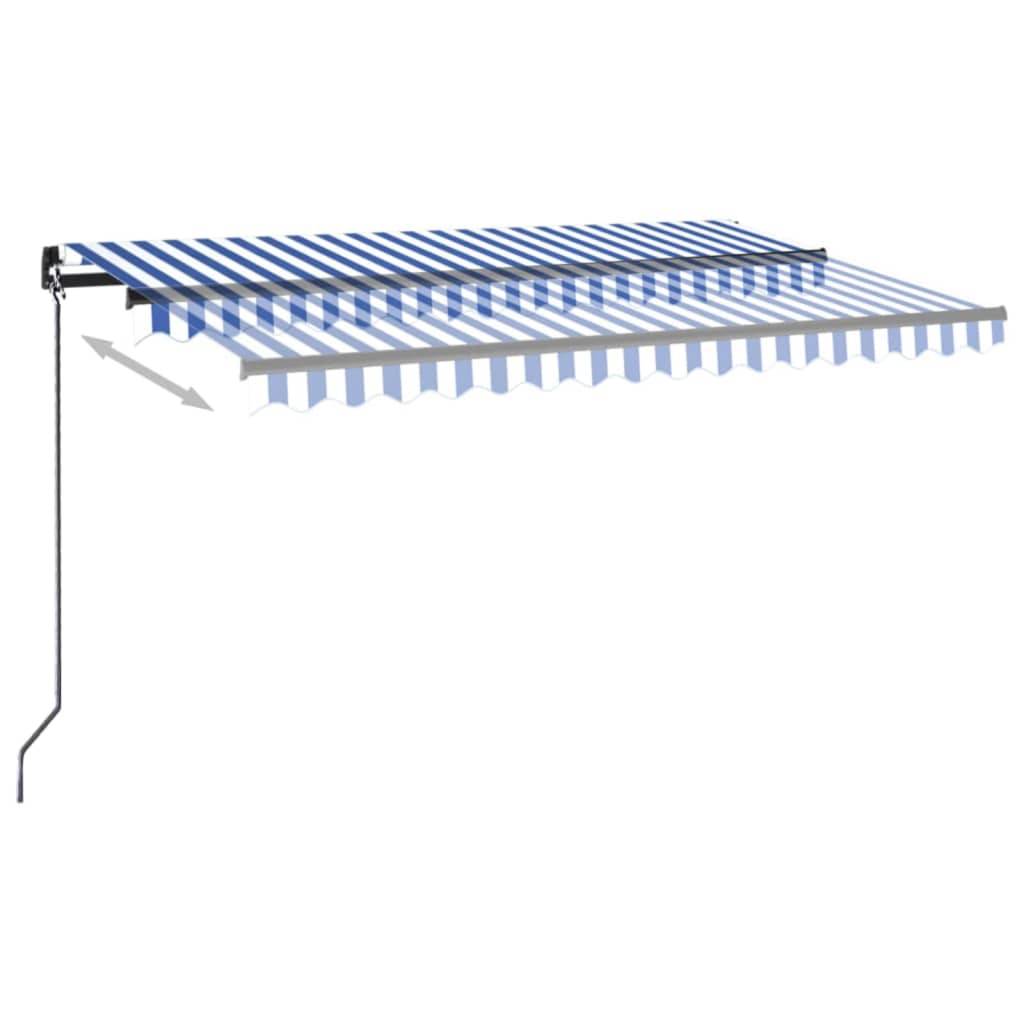 vidaXL Markise Manuell Einziehbar 400x350 cm Blau und Weiß