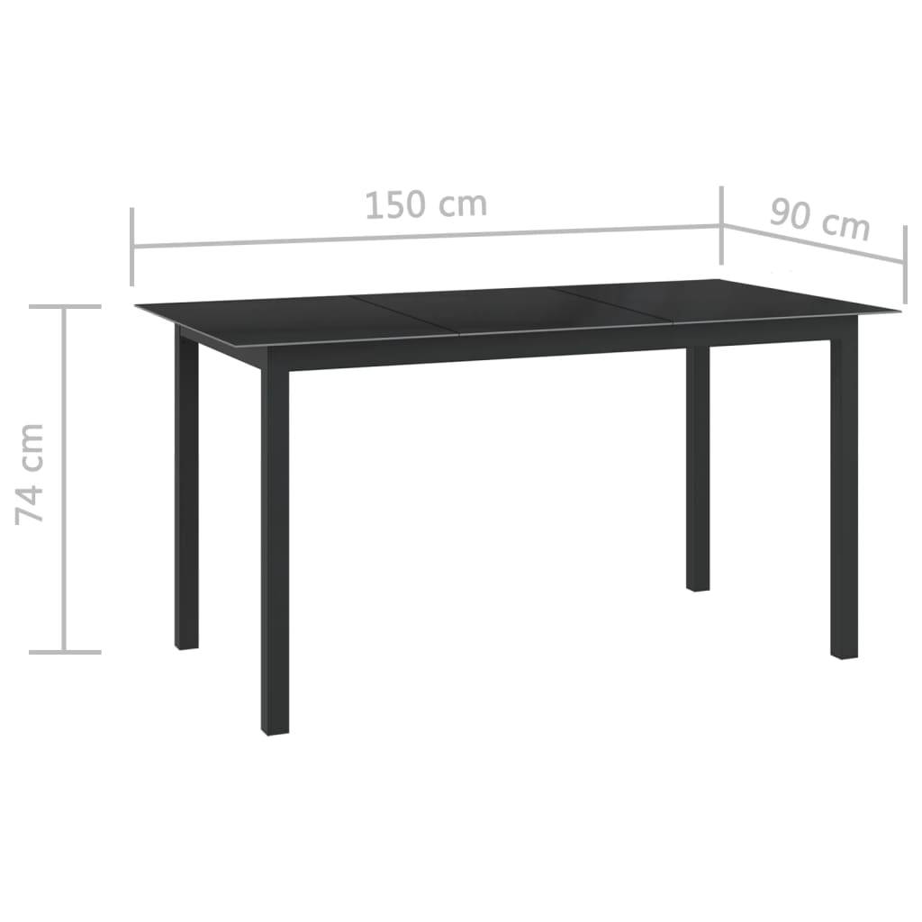 vidaXL 7-tlg. Garten-Essgruppe Aluminium Anthrazit