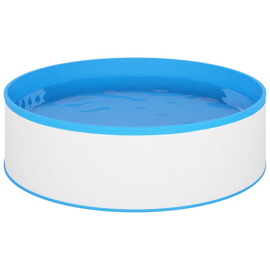 vidaXL Planschbecken mit Einhängeskimmer und Pumpe 350x90 cm Weiß