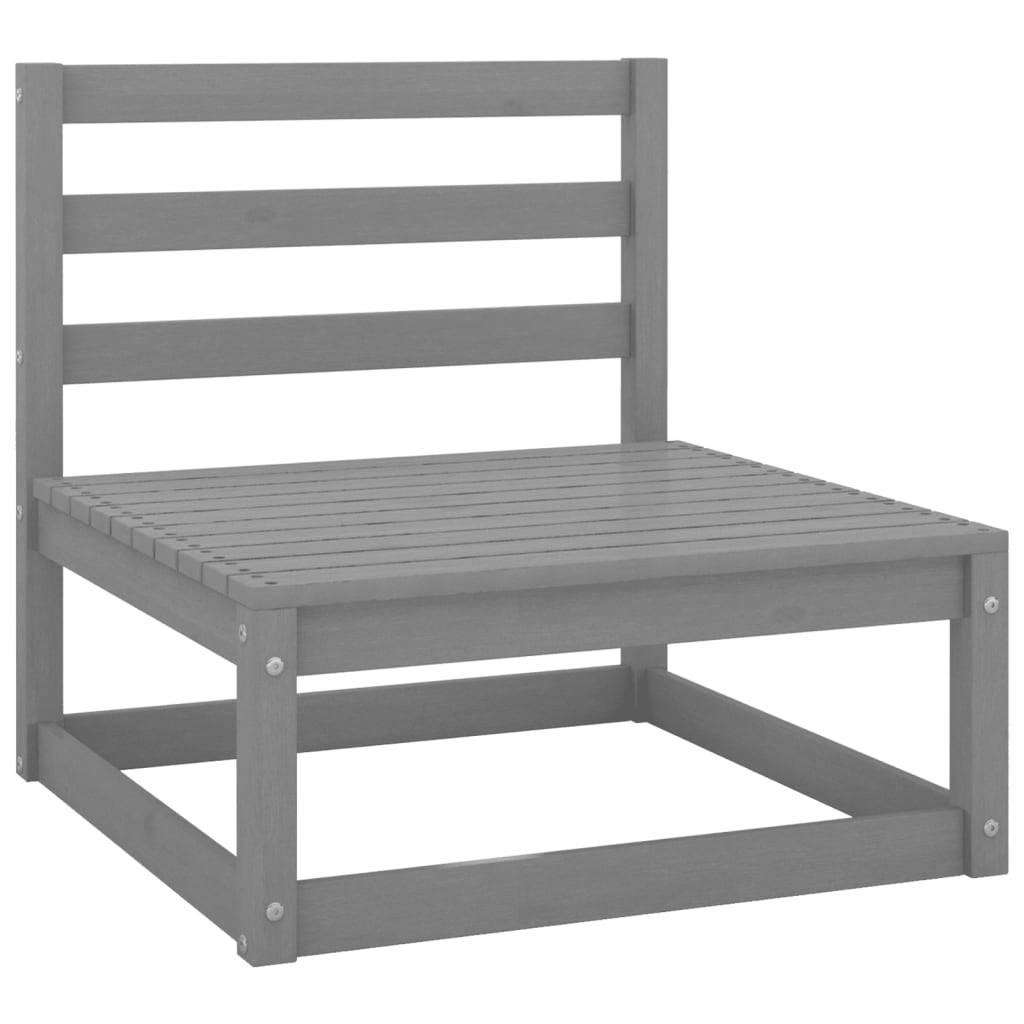 vidaXL 6-tlg. Garten-Lounge-Set Grau Massivholz Kiefer