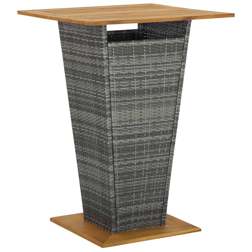 vidaXL 9-tlg. Gartenbar-Set mit Kissen Poly Rattan Grau