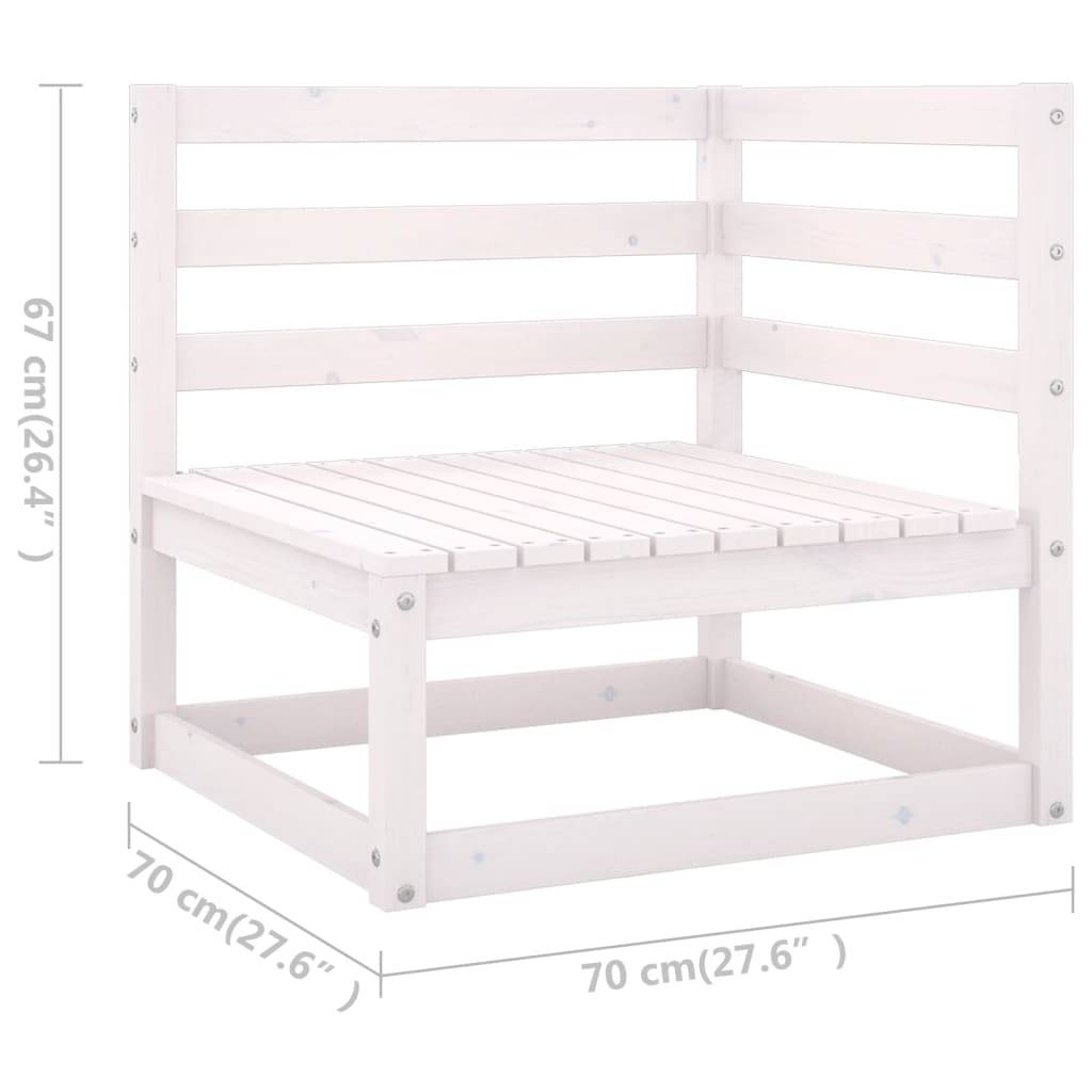 vidaXL 7-tlg. Garten-Lounge-Set Weiß Massivholz Kiefer