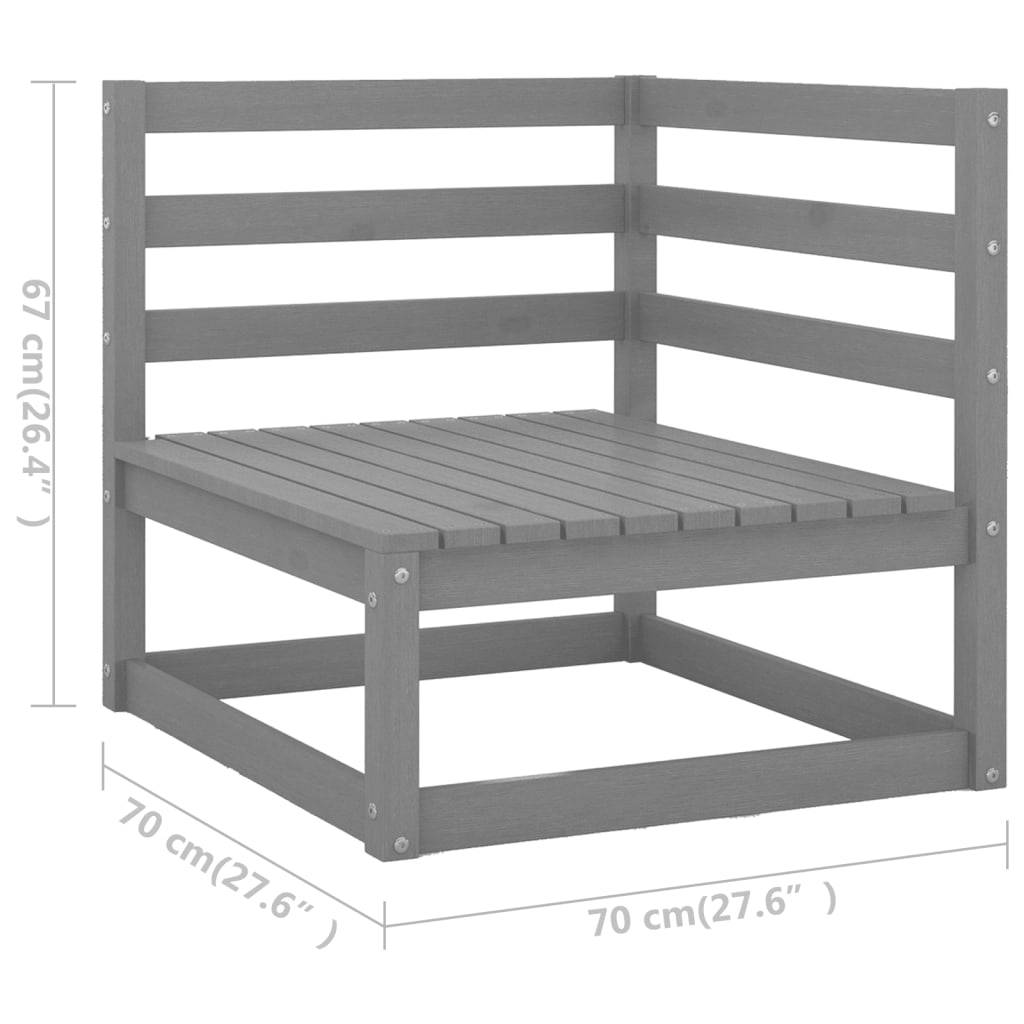 vidaXL 5-tlg. Garten-Lounge-Set Grau Massivholz Kiefer