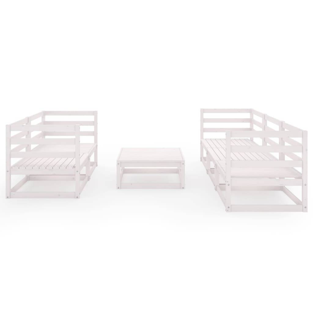 vidaXL 6-tlg. Garten-Lounge-Set Weiß Massivholz Kiefer