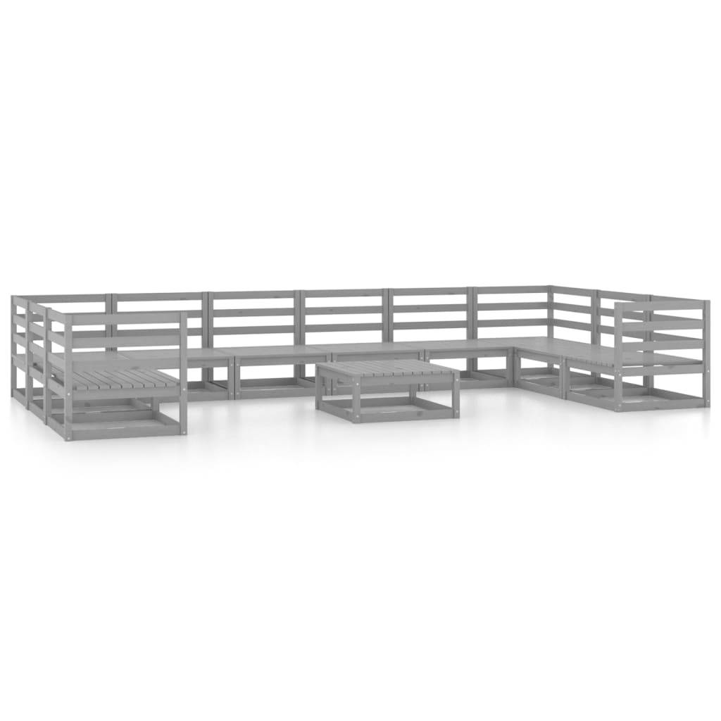 vidaXL 11-tlg. Garten-Lounge-Set Massivholz Kiefer