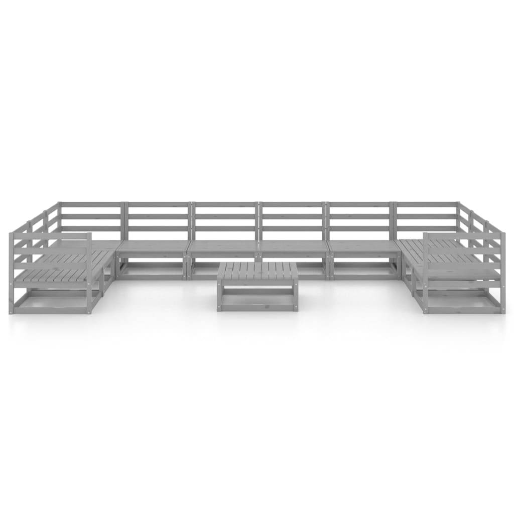 vidaXL 11-tlg. Garten-Lounge-Set Massivholz Kiefer