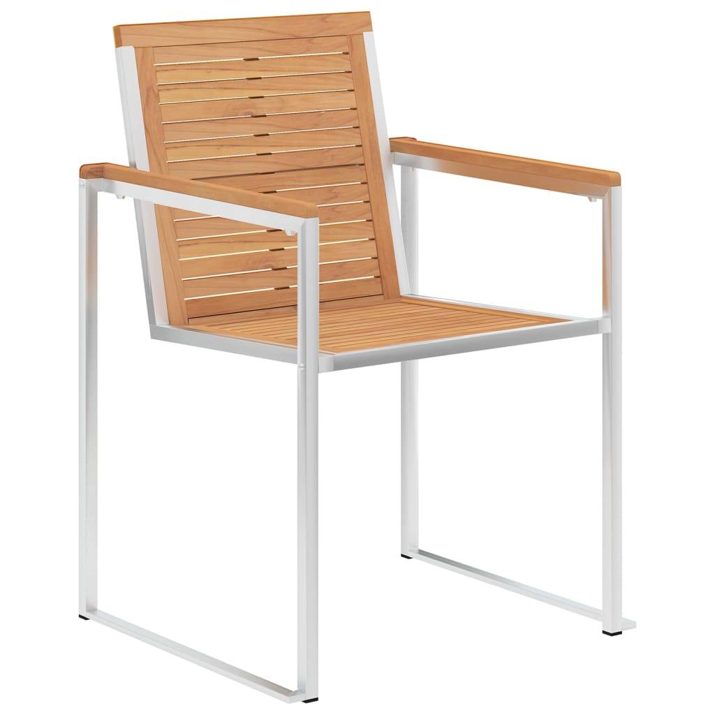 vidaXL Gartenstühle 6 Stk. mit Kissen Massivholz Teak