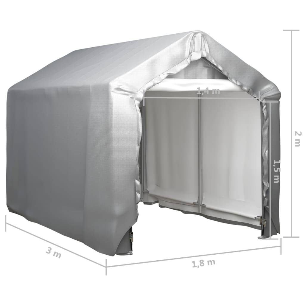 vidaXL Lagerzelt 180x300 cm Stahl Grau