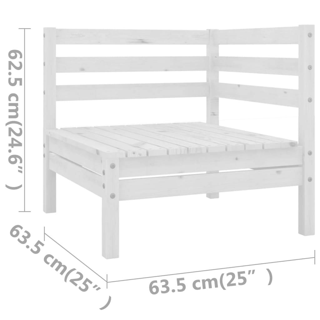 vidaXL 9-tlg. Garten-Lounge-Set Weiß Kiefer Massivholz