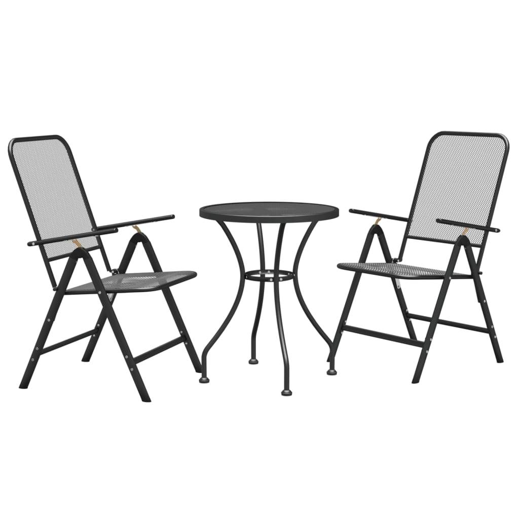 vidaXL 3-tlg. Garten-Essgruppe Streckgitter Anthrazit