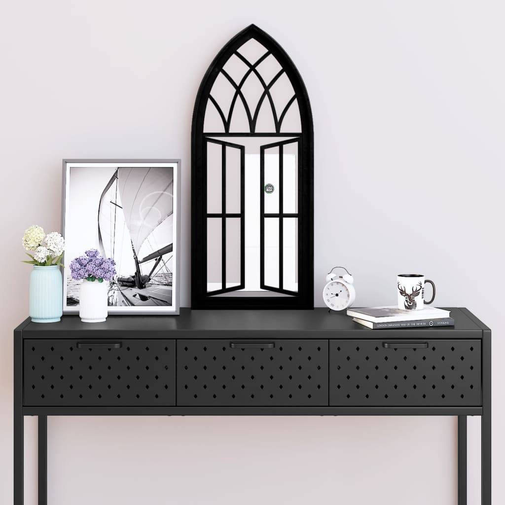vidaXL Spiegel Schwarz 70x30 cm Eisen für Innenbereich