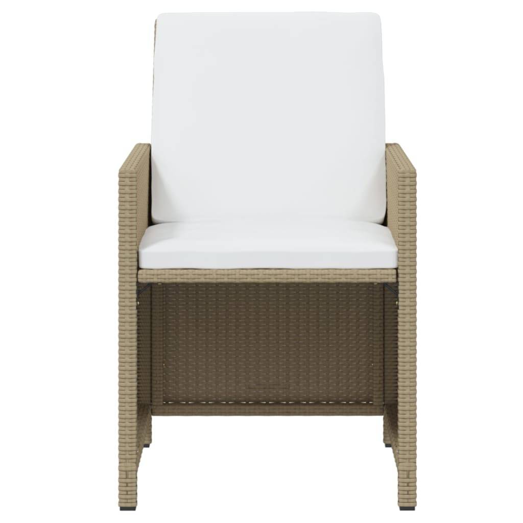 vidaXL 9-tlg. Garten-Essgruppe mit Kissen Poly Rattan Beige