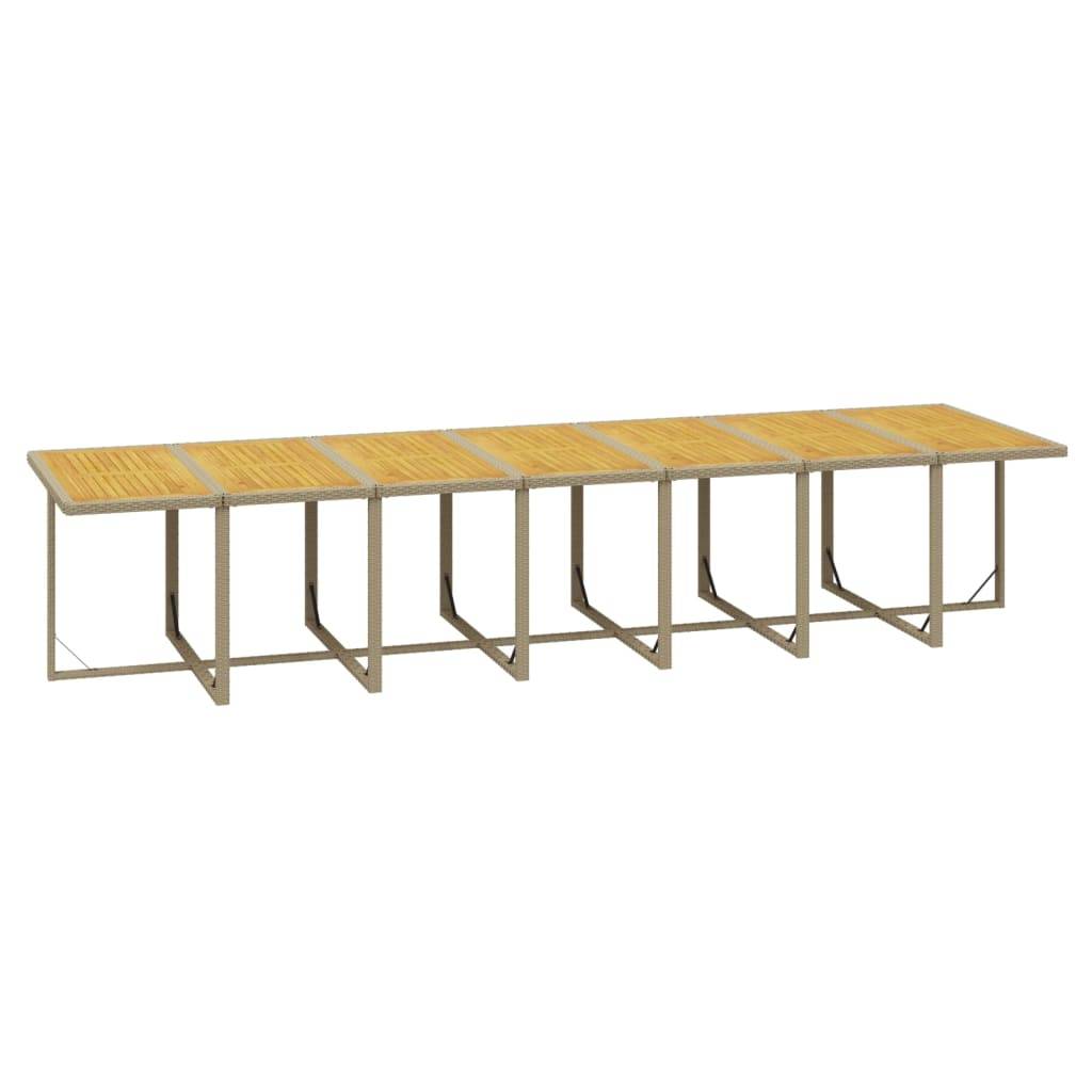 vidaXL 15-tlg. Garten-Essgruppe mit Kissen Poly Rattan Beige