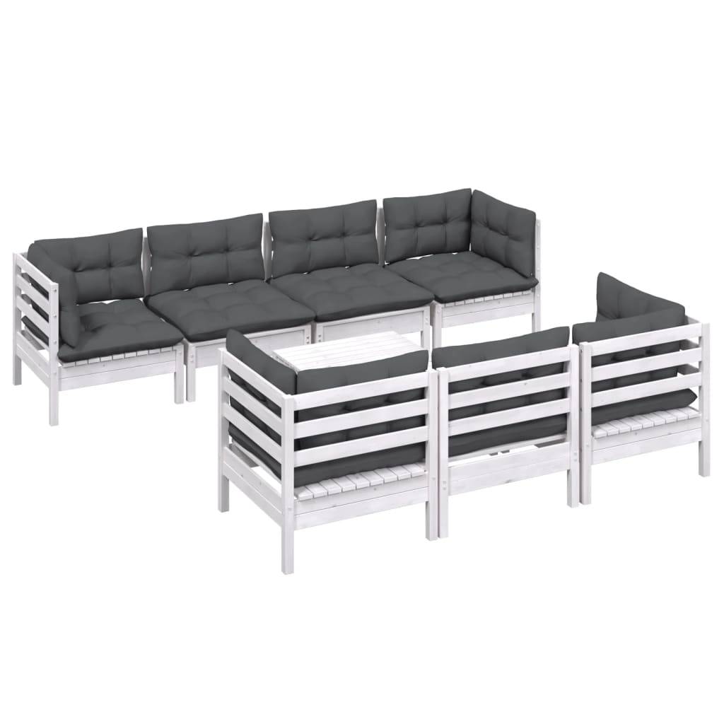 vidaXL 8-tlg. Garten-Lounge-Set mit Kissen Kiefer Massivholz