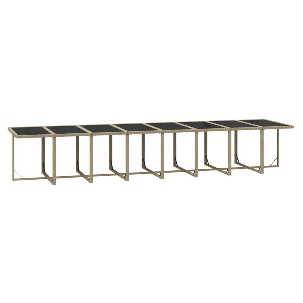 vidaXL 17-tlg. Garten-Essgruppe mit Kissen Beige Poly Rattan